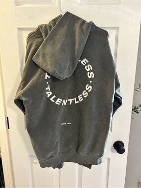 TALENTLESS Washed Olive Green Circle Logo Hoodie